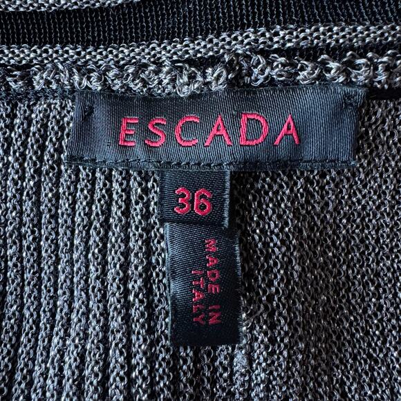 Vintage ESCADA Black and Silver Metallic Open Front Cardigan - Picture 7 of 9